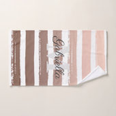 Bandes d'or rose avec Monogramme (Serviette à main)