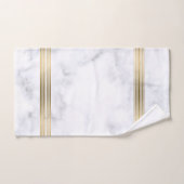 Bandes dorées blanc et gris en faux marbre (Serviette à main)