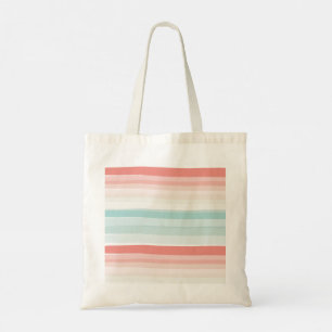Bandes estivales en corail et sac turquoise