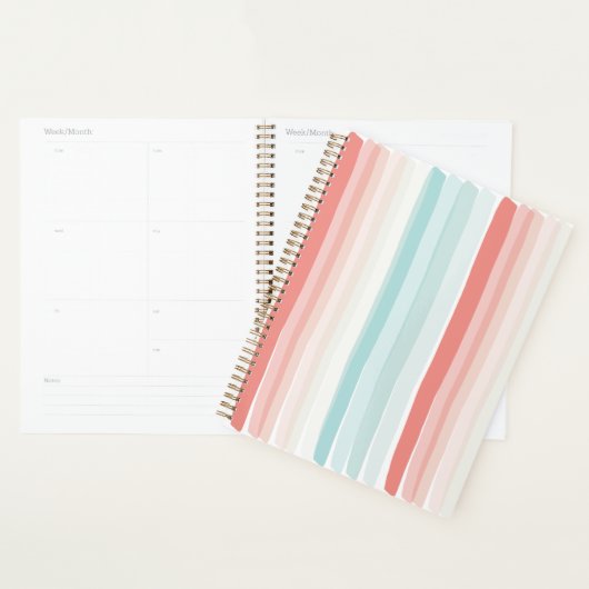 Bandes estivales en corail et turquoise (Devant avec enveloppe)