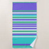 Bandes estivales en violet, vert, serviette de pla (Devant)