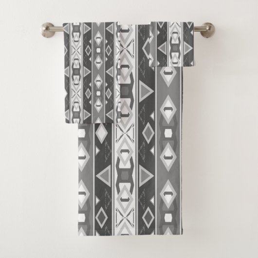 Bandes et formes géométriques gris blanc (En situation)