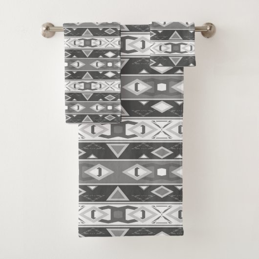 Bandes et formes géométriques gris blanc (En situation)