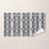 Bandes et formes géométriques gris blanc (Serviette à main)