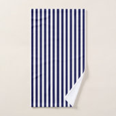 Bandes et monogrammes bleu et blanc de la marine (Serviette à main)