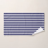 Bandes et monogrammes bleu et blanc de la marine (Serviette à main)