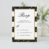 Bandes étincelantes | Carte RSVP Mariage élégant (Debout devant)
