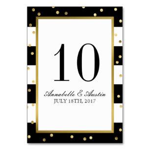 Bandes étincelantes Elégante carte de table de m