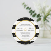 Bandes étincelantes | Faire-part de mariage ronde (Debout devant)