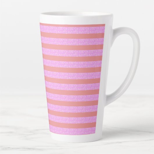 Bandes géométriques roses Latte Mug (Droite)