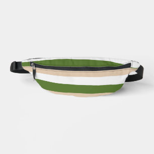 Bandes inégales - Blanc, Sable et Vert Palm