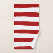 Bandes inégales en rouge et blanc (Serviette à main)
