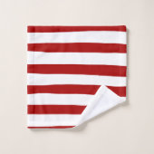 Bandes inégales en rouge et blanc (Gant de toilette)