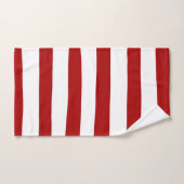 Bandes inégales en rouge et blanc (Serviette à main)