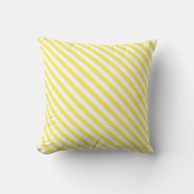 Bandes jaune clair et blanc sur un Coussin (Recto)