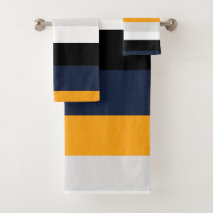 Bandes jaunes, bleues, blanches et noires