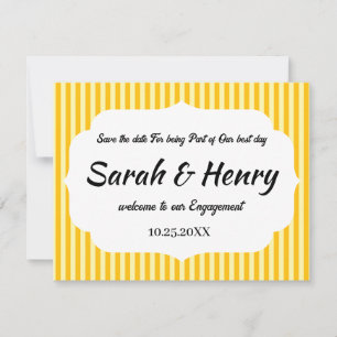 BANDES JAUNES CARTES DE SAVE THE DATE PERSONNALISÉ
