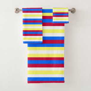 Bandes jaunes, rouges, blanches et bleues