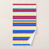 Bandes jaunes, rouges, blanches et bleues (Serviette à main)