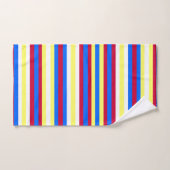 Bandes jaunes, rouges, blanches et bleues (Serviette à main)