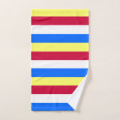 Bandes jaunes, rouges, blanches et bleues (Serviette à main)