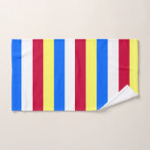 Bandes jaunes, rouges, blanches et bleues (Serviette à main)