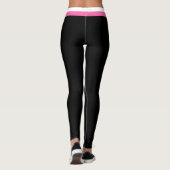 Bandes latérales blanches et roses Leggings sporti (Dos)