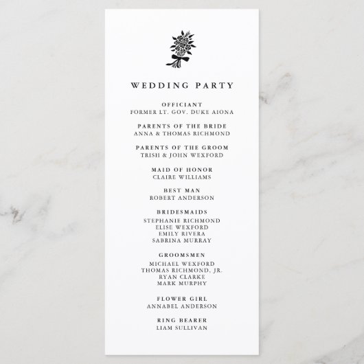 Bandes mariages | Programme de cérémonie des maria (Dos)