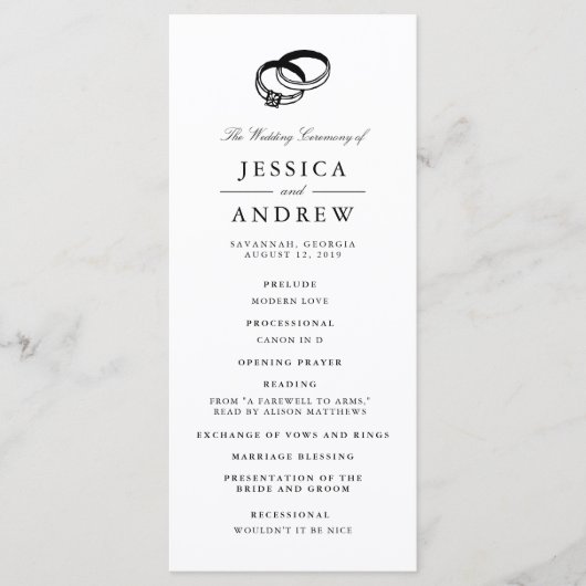 Bandes mariages | Programme de cérémonie des maria (Devant)