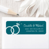 Bandes mariages + Script | Étiquette bleu Turquois (En situation)