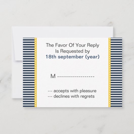 bandes marines, boussole mariage nautique rsvp 3,5 (Dos)