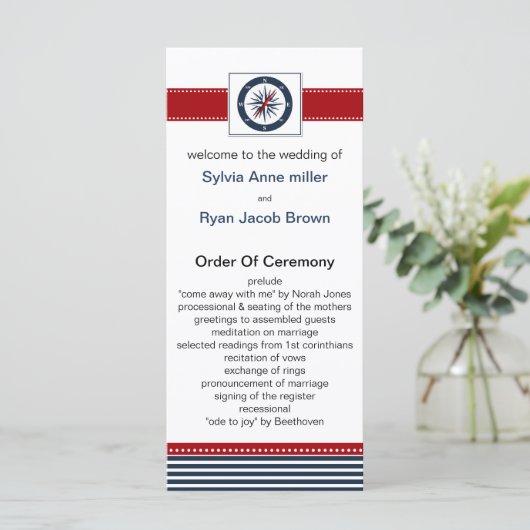 bandes marines, boussole, programmes de mariage na (Debout devant)