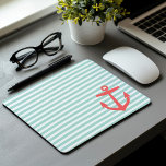 Bandes marines et coralliennes et Ancre mignonne<br><div class="desc">Preppy Horizontal Nautical Stripes et mignonne Ancre. Cela ferait un cadeau vraiment mignon pour une fille de la sororité!</div>