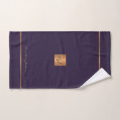 Bandes monogrammées d'or violet moderne (Serviette à main)