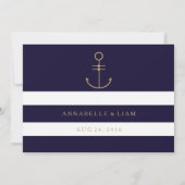 Bandes nautiques modernes mariage Merci (Dos)