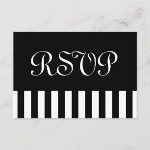 Bandes noir et blanc RSVP Mariage damassé C116F