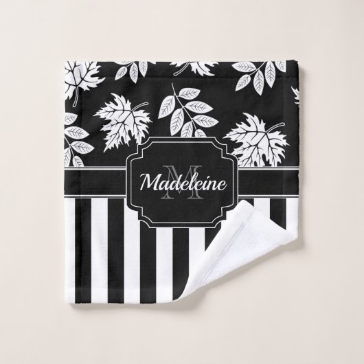 Bandes noires et blanches (Gant de toilette)