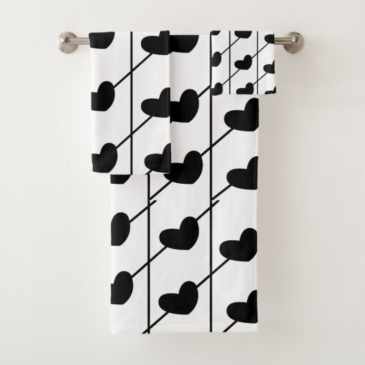 Bandes noires et blanches avec Coeurs noirs (En situation)