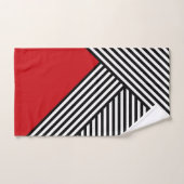 Bandes noires et blanches avec triangle rouge (Serviette à main)