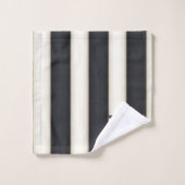 Bandes noires et blanches Dramatiques Monogramme 3 (Gant de toilette)