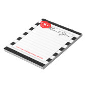 Bandes noires et blanches et bloc-notes à lèvres r (Tourné)