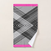 Bandes noires et blanches et grises entrelacées su (Serviette à main)