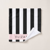 Bandes noires et blanches, Gravées, Lignes, Votre (Gant de toilette)