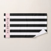 Bandes noires et blanches, Gravées, Lignes, Votre (Serviette à main)