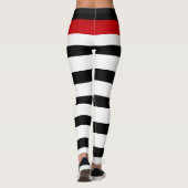 Bandes noires et blanches Leggings de la Bow rouge (Dos)
