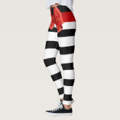 Bandes noires et blanches Leggings de la Bow rouge (Gauche)