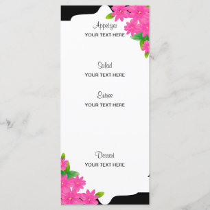 Bandes noires et blanches, Or Menu rose