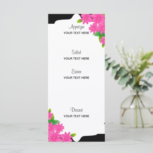 Bandes noires et blanches, Or | Menu rose (Debout devant)