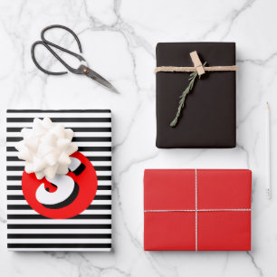 Bandes noires et blanches Papier d'enveloppement M
