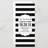 Bandes noires et blanches programmes de mariage ch (Devant / Derrière)